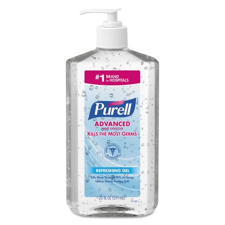 PURELL Advanced Refreshing Gel Hand Sanitizer, Clean Scent, 20 oz Pump Bottle 3023-12